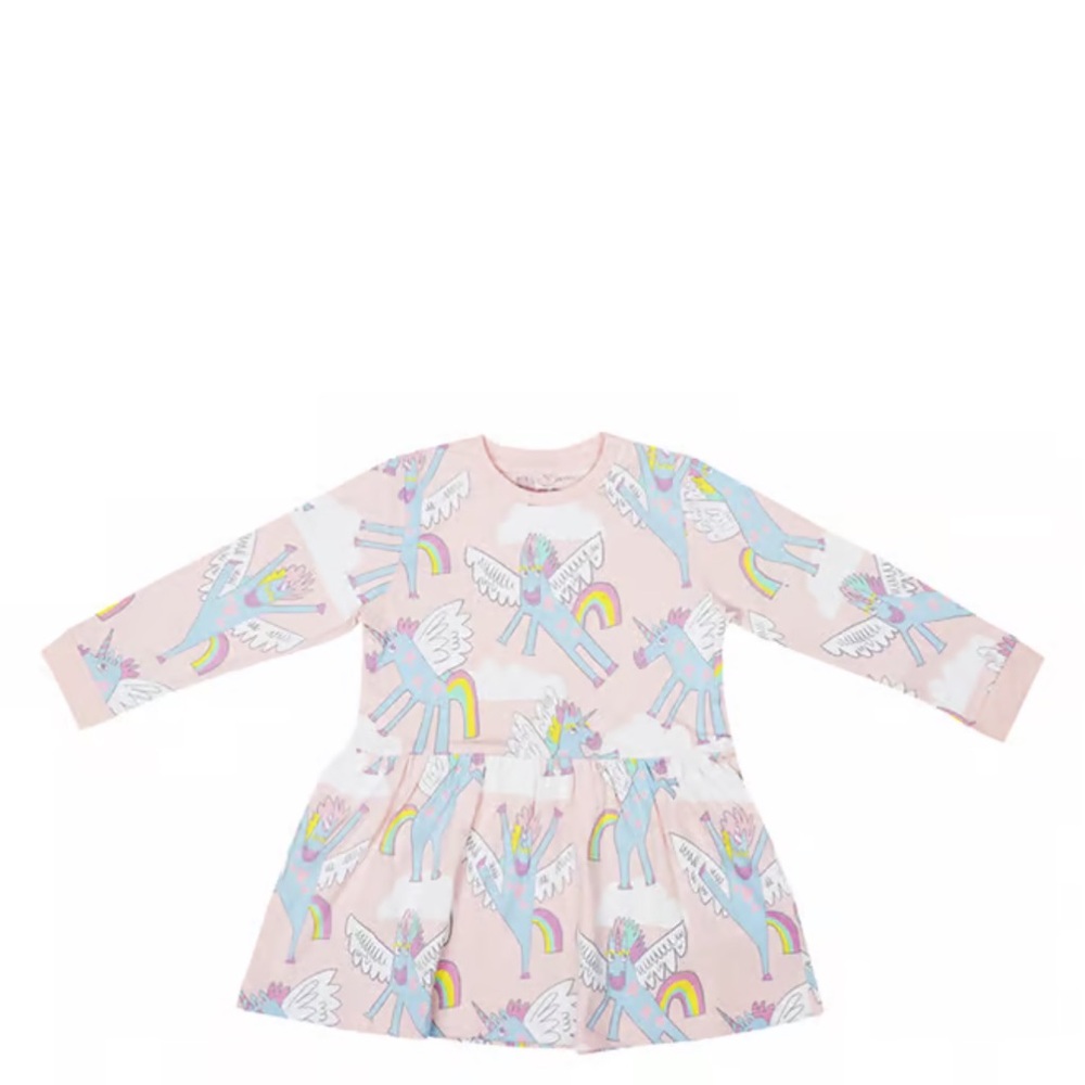 Stella McCartney Kids Pastel Pink Unicorn Print Dress